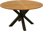 DEGAMO Madeira XL Garden Table 130 cm Round Metal Anthracite + Oiled Acacia Wood Outdoor FSC&reg; Certified