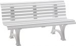 gartenmoebel-einkauf Helgoland Weatherproof Park Bench, Plastic, White, 150 cm