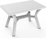Resol Dalia Rectangular Garden Table, 115 x 72 cm for up to 4 People, Modern and Elegant Design with Parasol Hole and UV Protection for Outdoor Dining Room, Patio, Patio or Porch, White