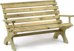 BrackenStyle Wooden Garden Bench with Armrests