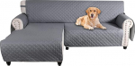 Sofa-Schonbezug, L-f&ouml;rmiger Sofabezug, Couch&uuml;berz&uuml;ge, wendbarer Sofabezug f&uuml;r Wohnzimmer, M&ouml;belschutz f&uuml;r Haustiere und Kinder, Wasserpoof, pflegeleicht (Grau, Medium)