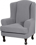 Jacquard tugitooli kate, tugitooli visked, Wing Chair Cover, elastne Stretch tugitooli kate Wing Chairile (helehall)