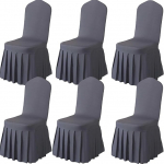 Qubjus toolikatted koos seelikuga Parsons Chair Slipcover Stretch Spandex s&ouml;&ouml;gitoa toolikatted komplekt 6 pulmatseremoonia jaoks Home Hotel (Hall, 6 t&uuml;kki)