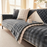 tianxinbaobei Velvet Diivan Cover, Faux Fur Diivan Cover, Non-Slip Plush Diivan Cover, m&ouml;&ouml;bli kaitsja (Tumehall, 70x70cm/28x28cm / K&auml;etoe v&otilde;i selja kate)