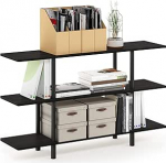 Furinno lai 3-tasandiline riiul, espresso/must, 29,49 x 119,9 x 70,69 cm