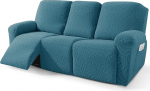 ZNSAYOTX Diivan Slipcovers for Recliner Chair 5 t&uuml;kki Fashion Diivan Slipcovers taskutega m&otilde;lemal k&uuml;ljel 2024 pehme vastupidav Jacquard kangas loomas&otilde;bralik Lazy Boys Teal
