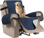 H.VERSAILTEX P&ouml;&ouml;ratav tepitud lamamistooli kate veekindel m&ouml;&ouml;bli kaitsja pestav diivanikate elastsete rihmadega lastele lemmikloomadele (lamamistool, merev&auml;e/beež)