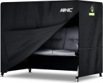 Awnic Hollywoodschaukel Abdeckung Schutzh&uuml;lle Abdeckplane 3 Sitzer Wasserdicht Wetterfest Terrasse Abdeckplane f&uuml;r Hollywoodschaukel mit Kordelzug 420D 210X125X170cm