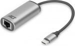 ACT USB C Ethernet adapter, 2.5 Gigabit Ethernet RJ45 10/100/1000/2500 Mbps, LAN v&otilde;rguadapter s&uuml;learvutile - AC7081