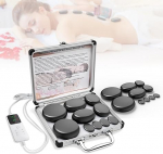 Professionaalne kuumade kivide soojendaja, massaažikivide soojenduskomplekt, kaasaskantav elektriline kuumade kivide massaažikomplekt, 10 tk basaltist valmistatud kuumad massaažikivid, massaažiteraapia, l&otilde;&otilde;gastuse, spa ravi jaoks