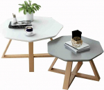 Nesting Polygon End Table, 2 kohvilaudade komplekt Modernne minimalistlik k&uuml;ljelaud elutuppa r&otilde;dule 27 &times; 17 tolli/19 &times; 15 tolli (V&auml;rv: A)