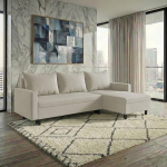 Oslo nurgadiivan magamisfunktsiooniga ja hoiukastiga, L-kujuline diivan 215 cm, kompaktne ja kaasaegne, universaalne vasakule v&otilde;i paremale paigaldatav, kvaliteetne diivan, ideaalne elutuppa (beež)