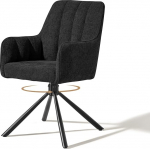 CLIPOP p&ouml;&ouml;rlev s&ouml;&ouml;gitoa tool, 360&deg; p&ouml;&ouml;rlev tool, s&ouml;&ouml;gituba, k&ouml;&ouml;gitool, sametist garderoobitool, maksimaalne koormus 150 kg, k&auml;etugedega tugitool, &otilde;ppetool (must)