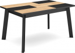 Skraut Home Dining Table | Fixed Table for Kitchen and Living Room | 140 | For 6 People | Wooden Legs | Modern Style | Oak and Black