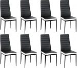 S&ouml;&ouml;gitoa toolide komplekt, S&ouml;&ouml;gitoa toolid Modern, kunstnahast kate, k&otilde;rge seljatugi, mugav s&ouml;&ouml;gitoa tool, kunstnahast tool, SGS testitud (must/valge F, 8)