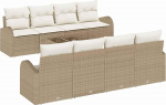 9-teiliges Garten Sofa Set mit Kissen Beige Poly Rattan Gartenlounge Model3345971