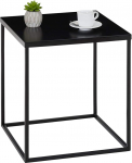 IDIMEX Hilar k&uuml;ljelaud diivanilaud 40 x 40 cm kohvilaud hoiulaud metallist lauaplaadiga, v&auml;rvitud mustaks