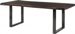 MASSIVMOEBEL24.DE Freeform 5 Mangopuust laud Hall lakitud + U-jalad l&auml;ikivas antratsiidis 240 x 100 x 77 cm Massiivpuidust laud Wane-Edge laud s&ouml;&ouml;gilaud