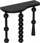 Retro Konsolentisch Schwarz, Konsolentisch Schmal mit Geometrischem Gestell, Massivholz, Einfache Montage, Ideal f&uuml;r Hinter dem Sofa, Wohnzimmer, Eingangsbereich, Flur(80cm/31in)