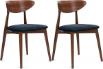 Konsimo Rabi 2 s&ouml;&ouml;gitooli komplekt - Modernsed puidust toolid 79 x 45 x 47 cm - k&ouml;&ouml;gitoolid - s&ouml;&ouml;gituba, k&ouml;&ouml;k, elutuba - universaalsed s&ouml;&ouml;gilaudade toolid pehme polstriga - merev&auml;e sinine/keskmine