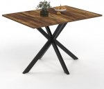 IDMarket - Table &agrave; Manger Rectangle ALIX 4-6 personnes pied araign&eacute;e Bois fonc&eacute; Hawkins et Noir 110 cm