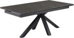 Meubletmoi Utah 04 160/240cm pikendatav s&ouml;&ouml;gilaud keraamiline s&ouml;&ouml;gilaud s&ouml;&ouml;gis&ouml;e hall, paks metallist ristip&otilde;hjaga must
