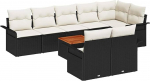 Gartensofa-Set mit Kissen 9 tk Schwarz Poly-Rattan Gartenm&ouml;bel Model3347341