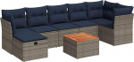 8-osaline aia diivan komplekt koos pehmendusega Hall Poly Rattan Garden Lounge Model3325771
