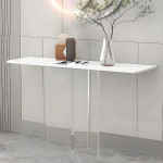 &Otilde;huke pikk konsoollaud elutuppa - 120cm diivanilaud akr&uuml;&uuml;lalusega, kaasaegne sissep&auml;&auml;sulaua valge, stiilne aksessuaarm&ouml;&ouml;bel esikusse ja esikusse