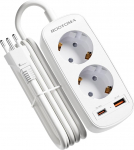 Brasiilia adapter koos PD20W USB kiirlaadijaga, Brasiilia reisiadapter, 2-suunaline pistikupesa adapter Brasiilia jaoks, 1,5 m kaabel, t&uuml;&uuml;p N