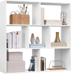 eSituro Bookcase, White, Cube Shelf, Standing Shelf, 7 Open Compartments, Horizontal, Vertical or Upside Down for Living Room, Bedroom, Office