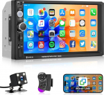 Rimoody Autoradio 2 DIN Bluetoothiga iOS/Android Mirror Link 7-tolline autoraadio Double DIN Bluetoothiga FM/USB/AUX/TF/MIC Digitaalne meediavastuv&otilde;tja roolijuhtimispult Tagurduskaamera kaugjuhtimispult