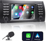 Liulbobu autoraadio BMW E39 E53 5 seeria X5 M5 &uuml;hilduv traadita Apple Carplay & Android auto, 7-tolline raadio koos puuteekraaniga/Bluetooth/FM/AM/USB/DSP/RDS/peegel&uuml;hendusega