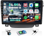 CAMECHO 2+64G 9-tolline satelliitnavigatsiooniga autoraadio Hyundai i30 2011-2015 Android 13 GPS Bluetooth raadio traadita Carplay Android Car FM RDS WiFi EQ Mirror Link + tagantvaate kaamera HD puuteekraaniga Display