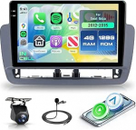 Rimoody 4G + 128G Androidi autoraadio Seat Ibiza 6j 2012-2015 9-tolline traadita Carplay autoraadio koos Android auto navigatsiooniga GPS WiFi FM/RDS/EQ peeglilink Bluetooth roolijuhtimispuldiga