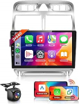 Hodozzy Carplay Android autoradio Peugeot 307 2002-2013 koos satelliitnavigatsiooniga, 9-tolline puuteekraan koos Mirror Link/Android Car/WiFi/GPS/RDS/FM/Bluetooth/USB/DSP + tagurduskaamera