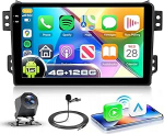 4G+128G autoraadio Android 15 Suzuki Splash Ritz/Opel Agila B 2004-2014, 9-tolline HD puuteekraaniga autoraadio traadita Carplay Android auto GPS Wi-Fi USB Bluetooth FM RDS kaameraga