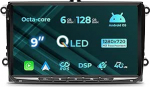[Upgrade 6+128GB] Autoradio VW Golf Passat Touran Seat Skoda, 9-tolline puutetundlik raadio traadita Carplay / Android Auto Bluetooth 5.0 WiFi 4G GPS Navi DSP FM RDS SWC DAB + TPMS OBD