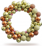 VALENTHERA J&otilde;ulukirme p&auml;rg j&otilde;ulupuu kuulikestega - Advendikirme oranž kuldne elegantne j&otilde;ulukestega - l&auml;bim&otilde;&otilde;t 36 cm - uksekirme j&otilde;ulukaunistus