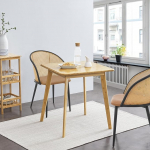 [en.casa] N&auml;rpes Dining Table Square 70 x 70 cm Kitchen Table Dining Room Table for 2 People Bamboo