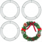 QISF Drahtkranzrahmen aus Metall, 35,6 cm, 4 St&uuml;ck - Weihnachtskranz, Ring, Bastelkranz, Basis f&uuml;r Weihnachten, Thanksgiving, Halloween, Hochzeitskranz, Rahmen, Kranzherstellung.