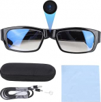 Kaamera prillid, 1080P HD videoprillid, v&auml;rinavastane, laia nurga vaade, toetab kuni 128 GB, kaasaskantavad prillid v&auml;lisspordiks