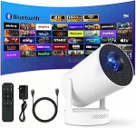 Mini projektor, 4K 1080P kaasaskantav mini projektor, varustatud Bluetooth 5.4, HDMI liides, 5W Woofer, projektori auto keystone, 180&deg; p&ouml;&ouml;ramine, &uuml;hildub HDMI / TV Stick / laptopiga