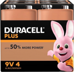 Duracell Plus 9V leelispatareid 6LR61, 4 tk.