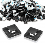 Pakend 240 kleeplokki kaablikinnitusele 20 x 20 mm kaablikinnitus isekleepuv kaablihoidja kleeplokid kaablihoidja kaablihoidja kaablihoidja kleeplokkide alus paigaldusalus (must)