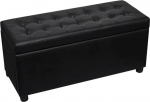 VidaXL Pouf de rangement Cuir synth&eacute;tique Noir