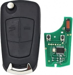 2 nupu Flip Remote Key 433MHz PCF7941/7946 jaoks Opel/Vauxhall Astra H 2004-2009 Zafira B 2005-2013 Corsa D Meriva B Vectra C Signum (【H】Astra-H,Zafira-B)