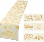 VitalCozy 7 tk j&otilde;ululaudade jooksja lauamattide komplekt Valge kuldne lumehelbeke j&otilde;ulukaunistused H&auml;id j&otilde;ule talvine kuldne lauamati komplekt siseruumide jaoks V&auml;lisk&ouml;&ouml;gi s&ouml;&ouml;gituba Puhkuse lauakaunistused