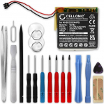 CELLONIC, aku nutikellale ja treeningk&auml;ev&otilde;rule, mis &uuml;hildub Tomtom Runner 1, Runner 3, Runner 2 (200 mAh, 3,7 V) + t&ouml;&ouml;riistakomplekt 17-osaline asendusaku AHB332824HPS