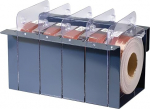 POWERTEC 4RA2101 Metalli liivapaberirullid auto/puidu t&ouml;&ouml;tluseks | Liivapaberi jaotuskarp 5 liivapaberirulliga - sisaldab erinevaid terasid 150/240/320/400/600